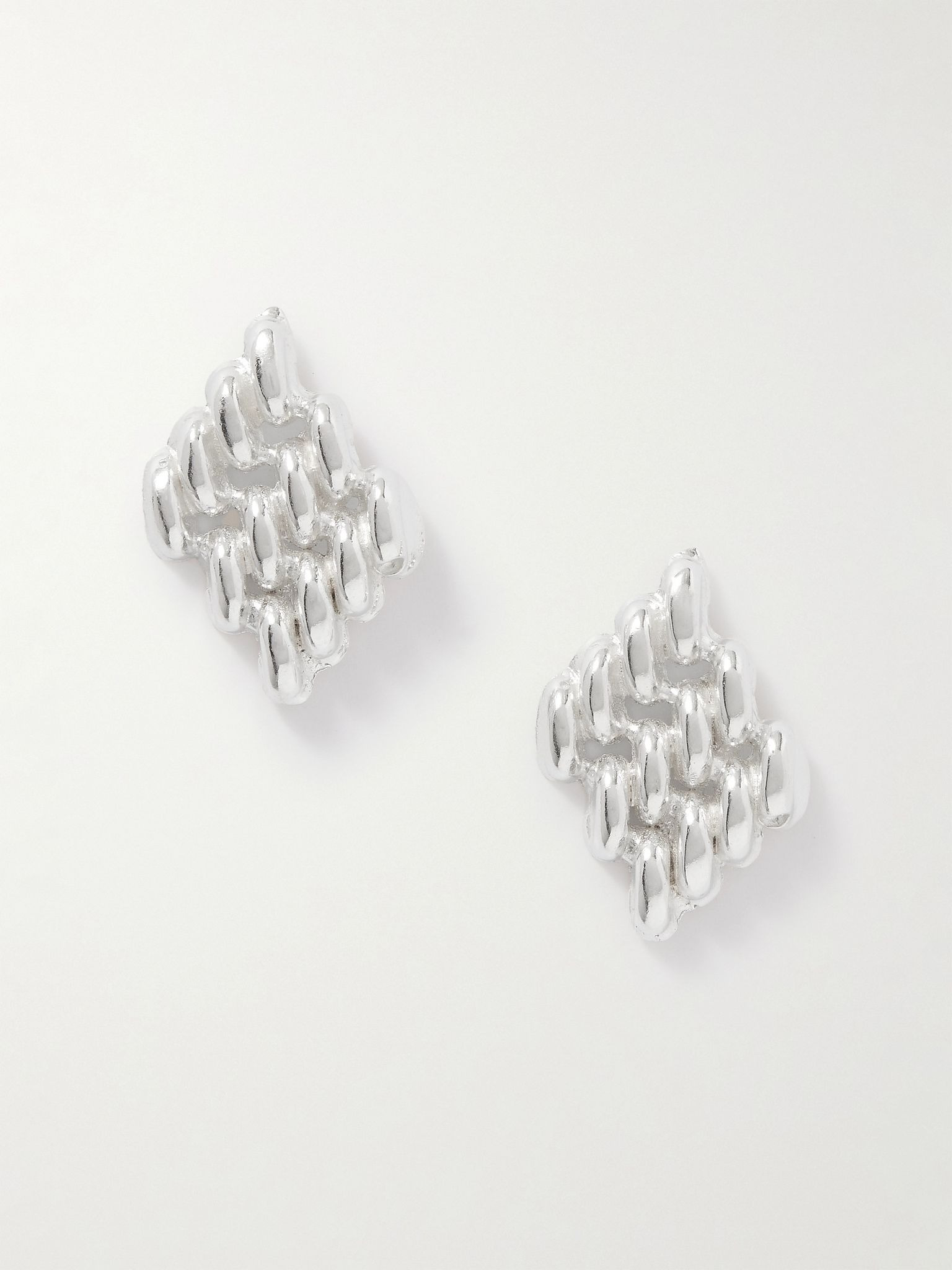 Chain Link silver earrings Silver - 1