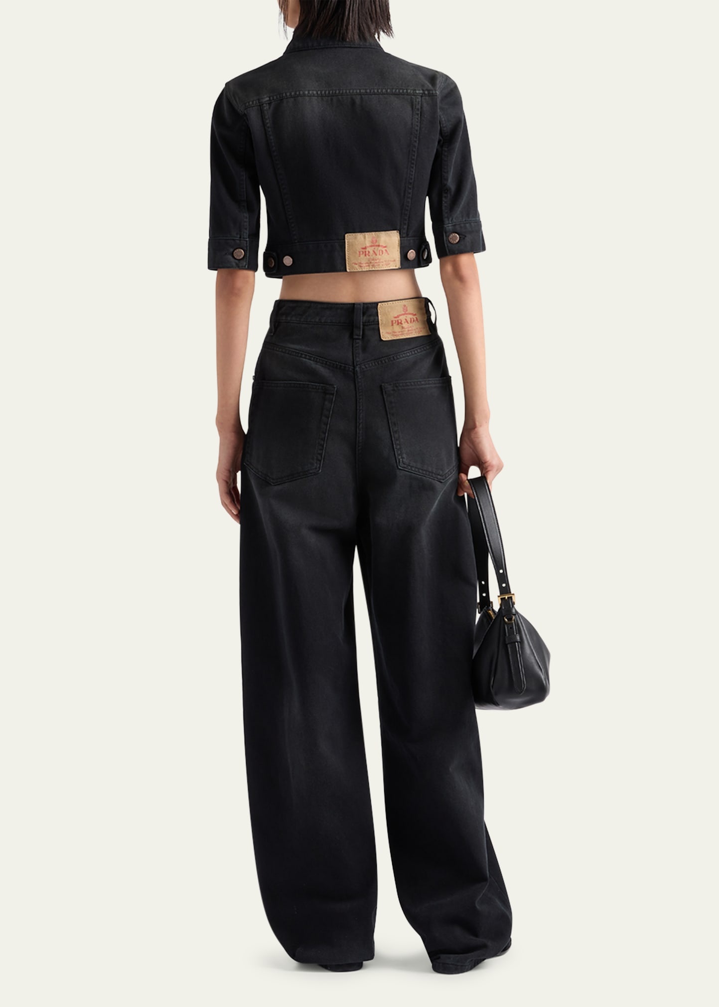 Short-Sleeve Denim Cropped Jacket - 3