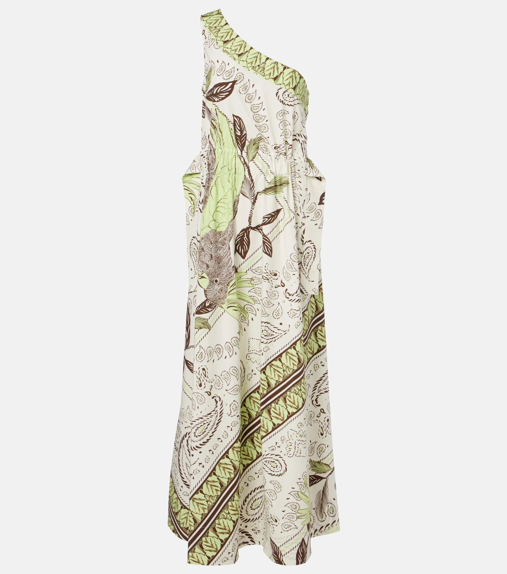 Printed belted cotton-blend maxi dress - 1