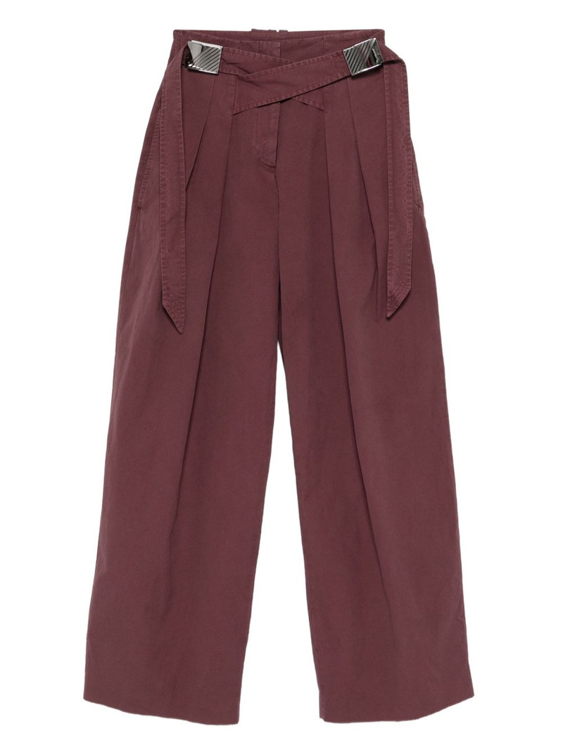 buckle-detail pleated trousers 1