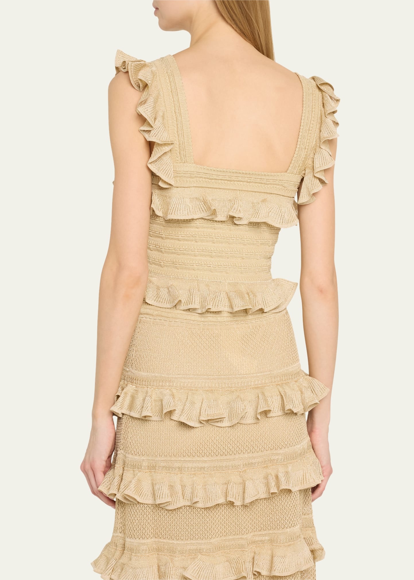 Illuminate Lace Frill Cami Metallic Gold - 3