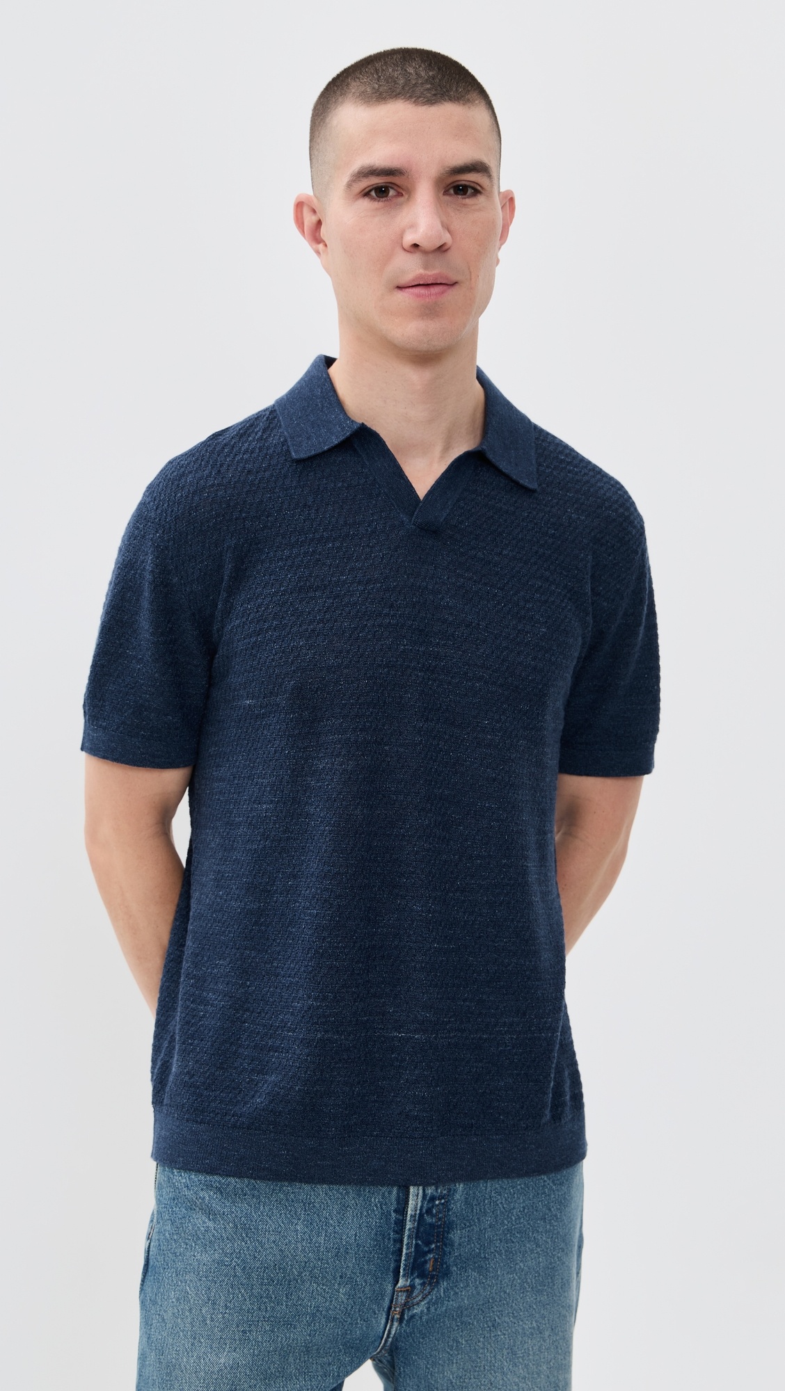 Brenan Polo in Pacific Linen - 6