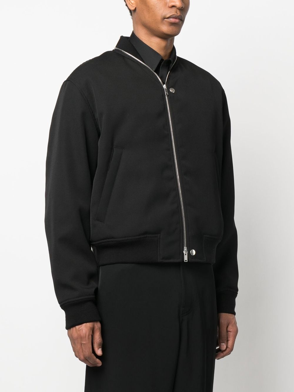 zipped wool bomber jacket - 3