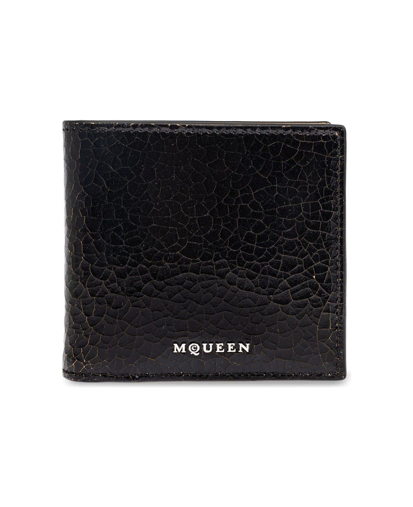 Crackled Logo Lettering Bi-fold Wallet - 1