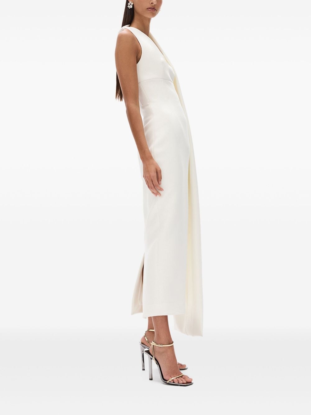 Clara asymmetric-detail midi dress - 5