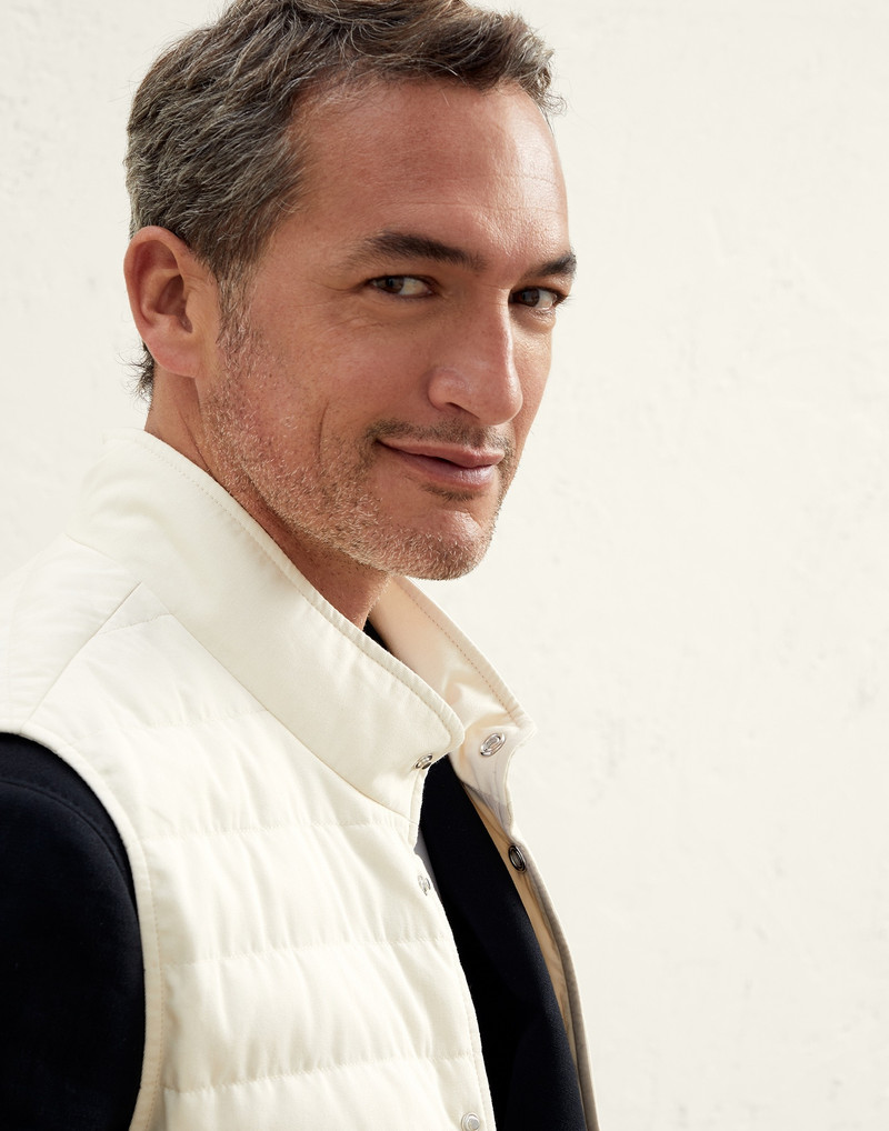 Cotton gabardine lightweight down vest 3