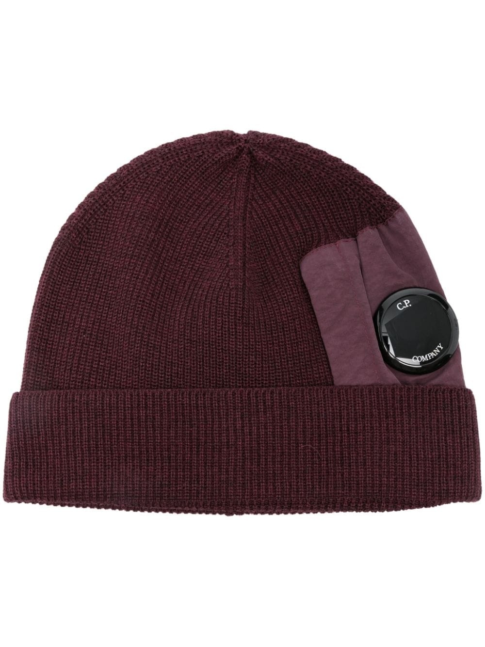 Lens-embellished beanie hat - 1