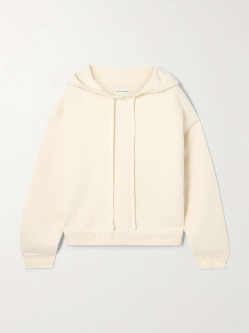 Sarla cashmere hoodie Ivory 1
