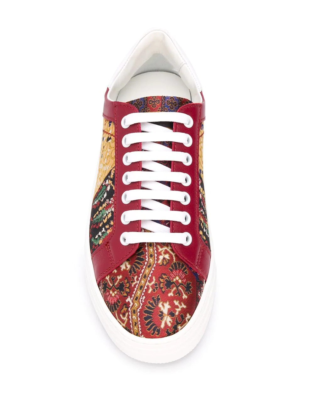 paisley-print lace-up sneakers - 4