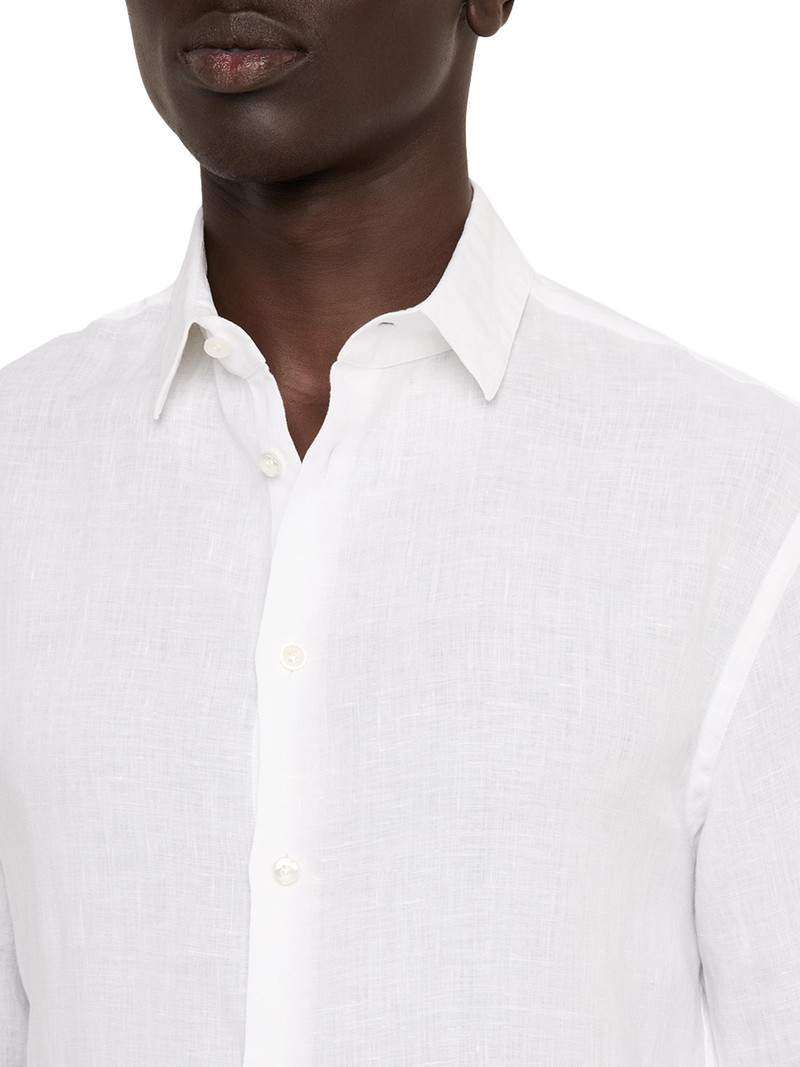 Men's Linen Button-Front Sport Shirt - White 7
