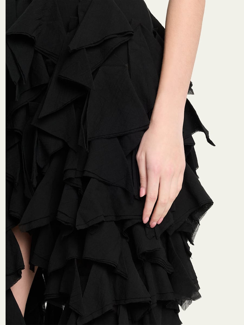 Asymmetric Cotton Ruffle Handkerchief Skirt 5