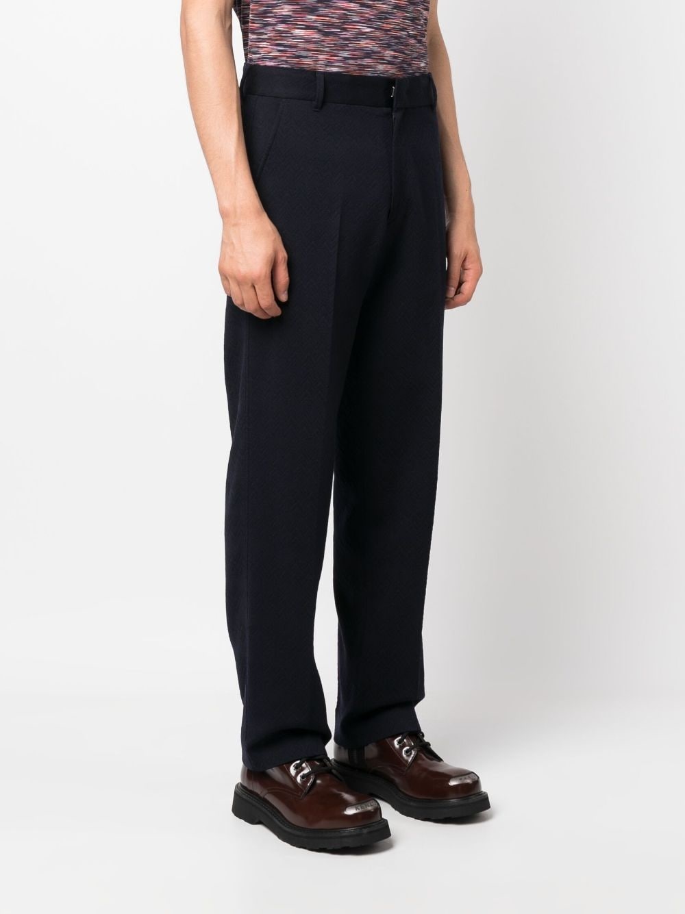 straight-leg wool-blend trousers - 3