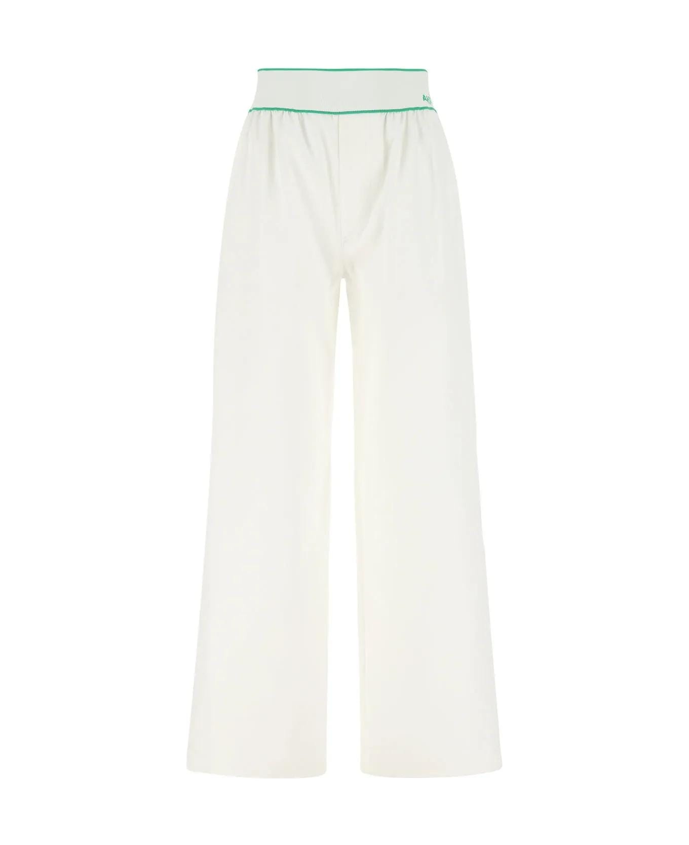 White Cotton Wide-leg Pant - 1