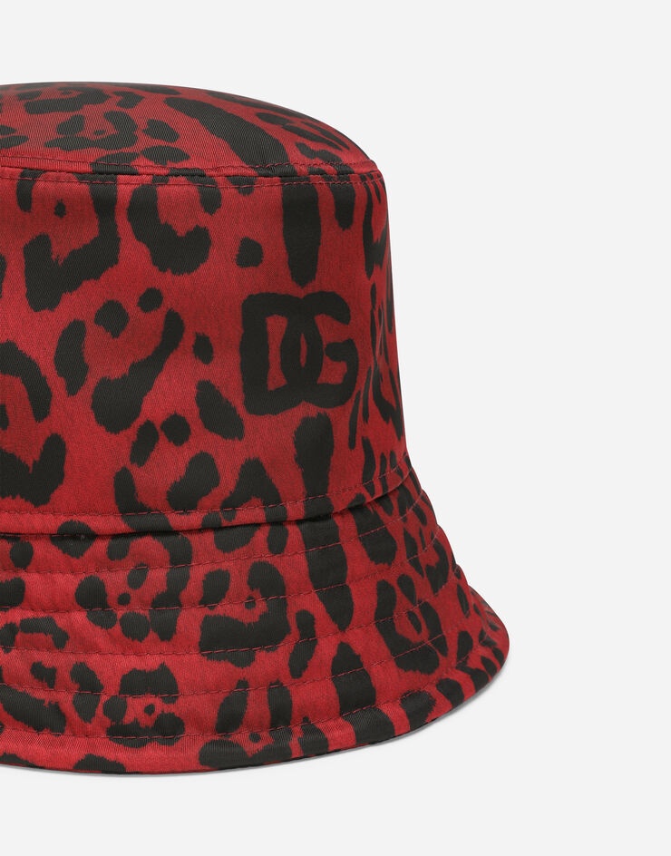 Nylon bucket hat with leopard print - 3