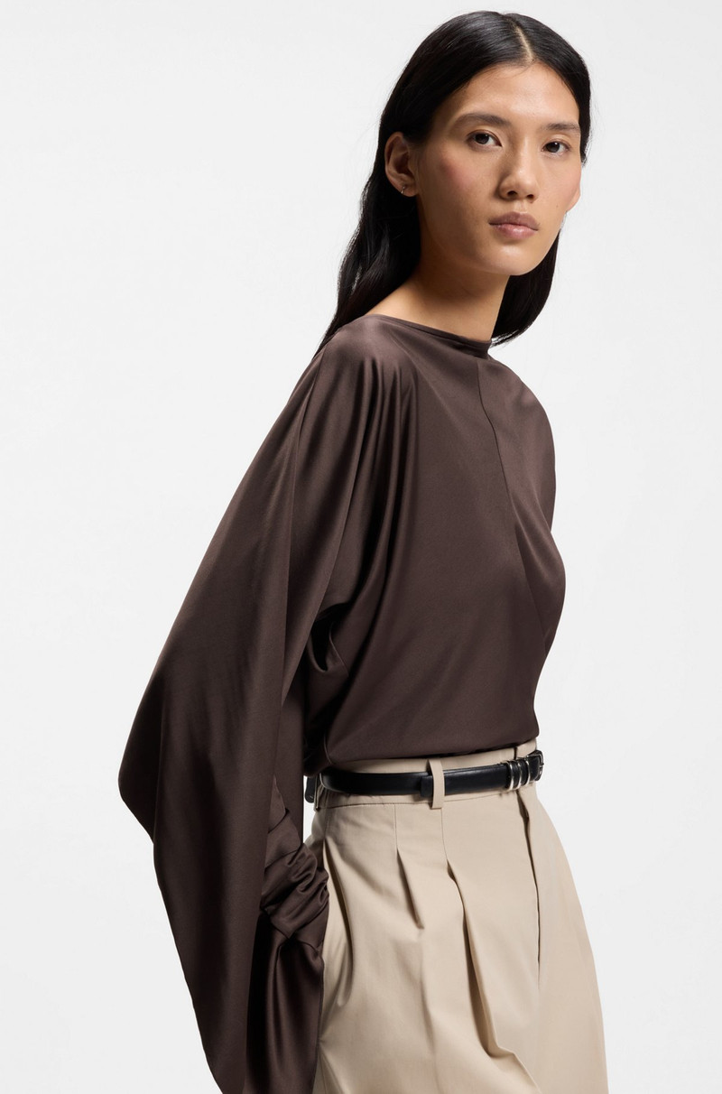 JERSEY TOP WITH A DRAPED SCARF DETAIL 5