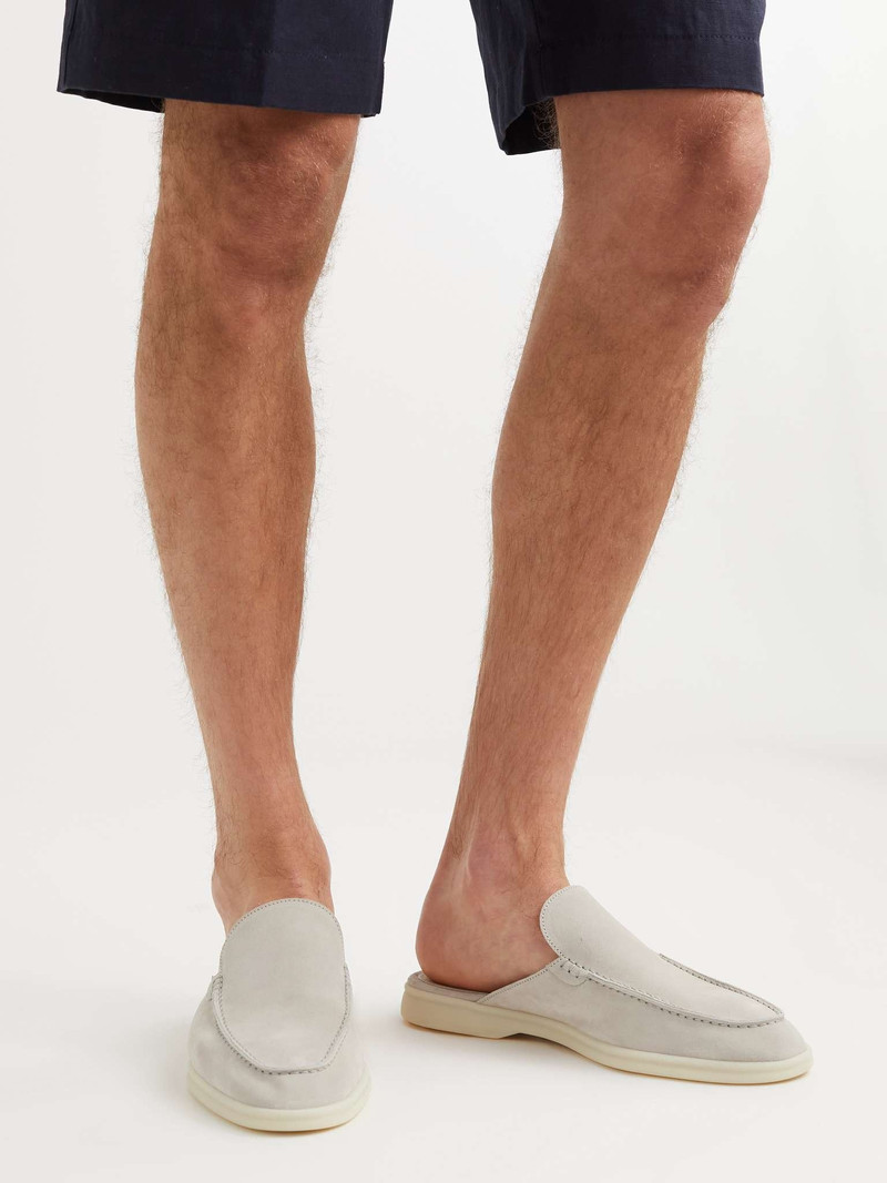 Loro Piana Babouche Walk Suede Backless Loafer outlook
