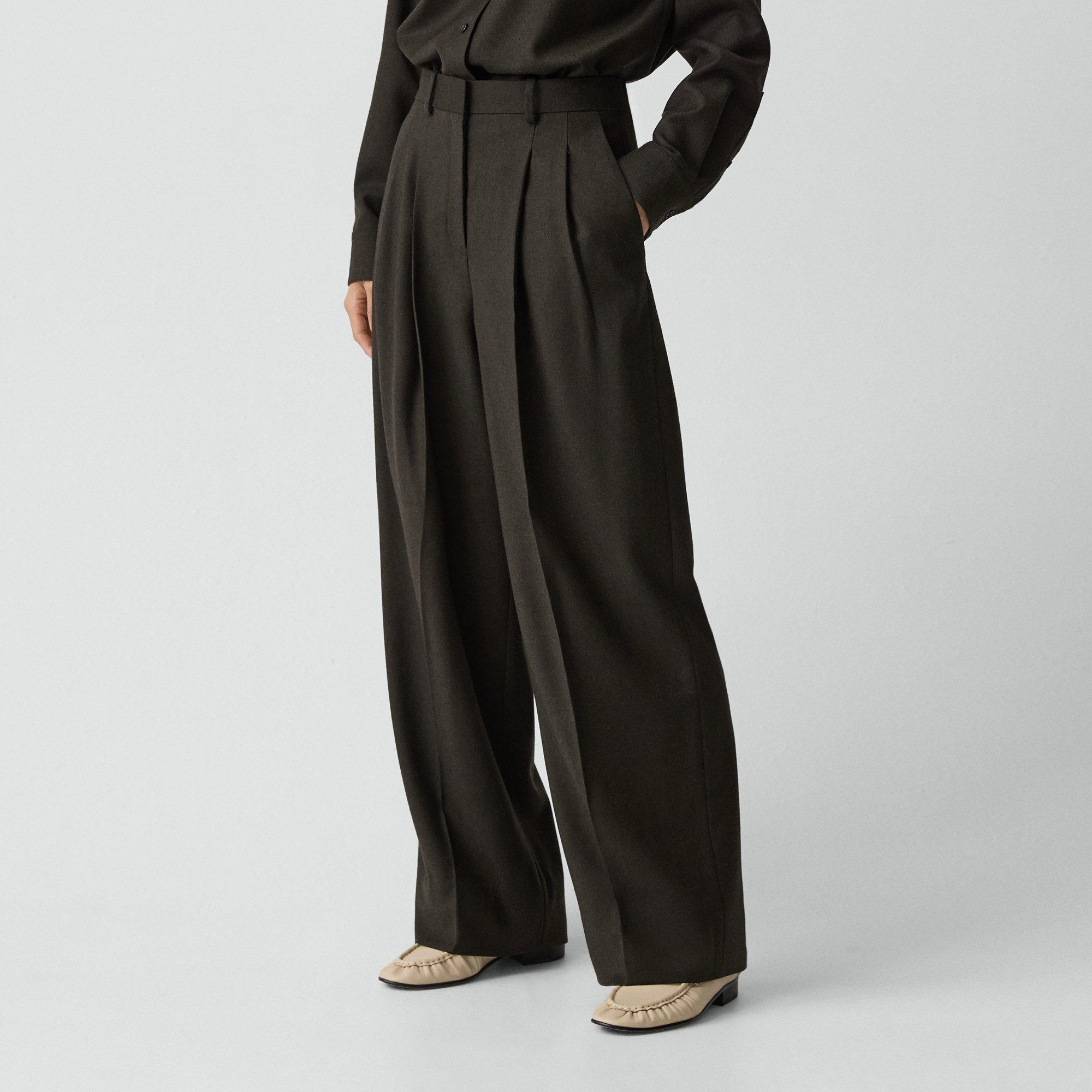 Double Pleat Pant, 33'' in Sleek Flannel - 5