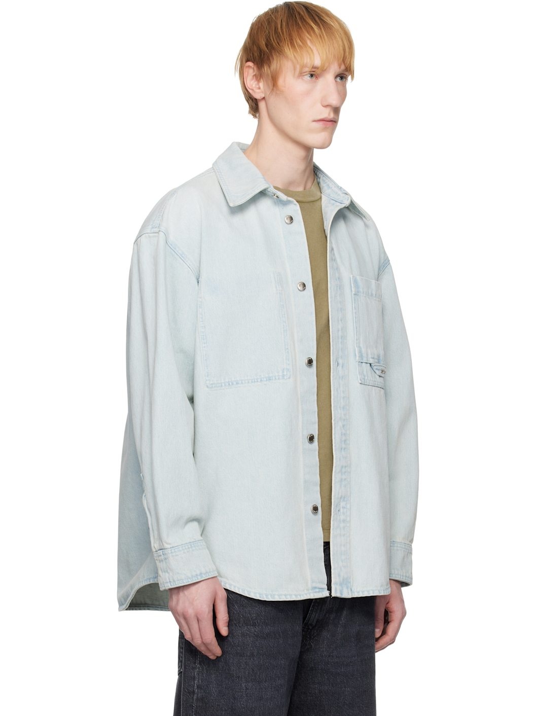 Blue Flower Back Logo Denim Shirt - 2