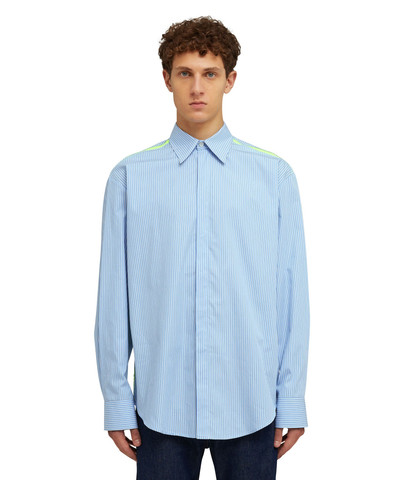 MSGM Poplin cotton striped shirt with contrasting color band outlook