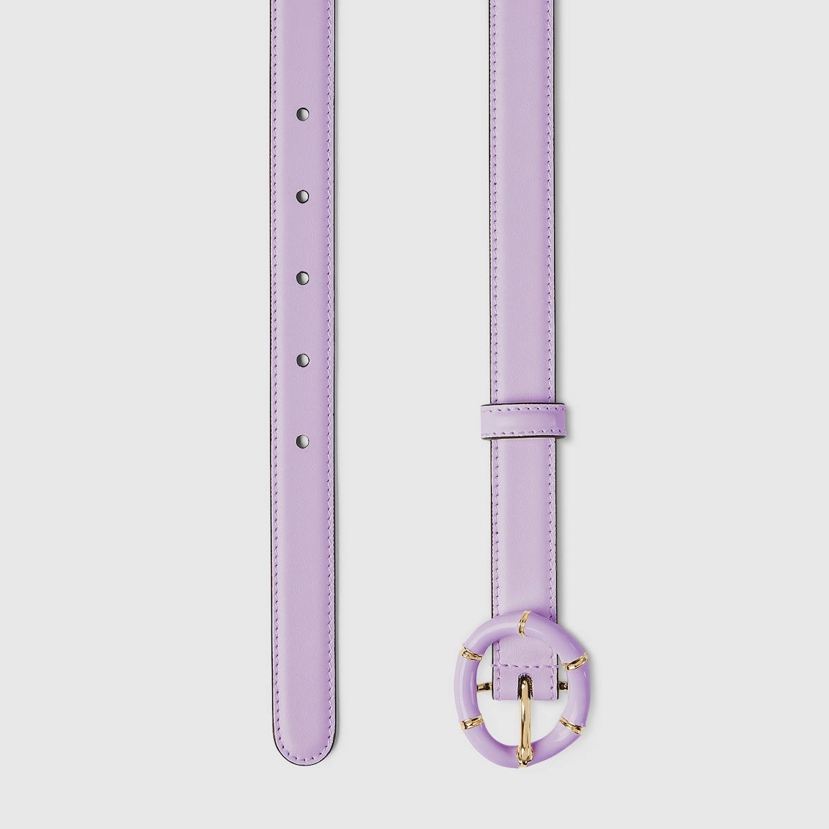 Thin belt with round bamboo buckle - 2
