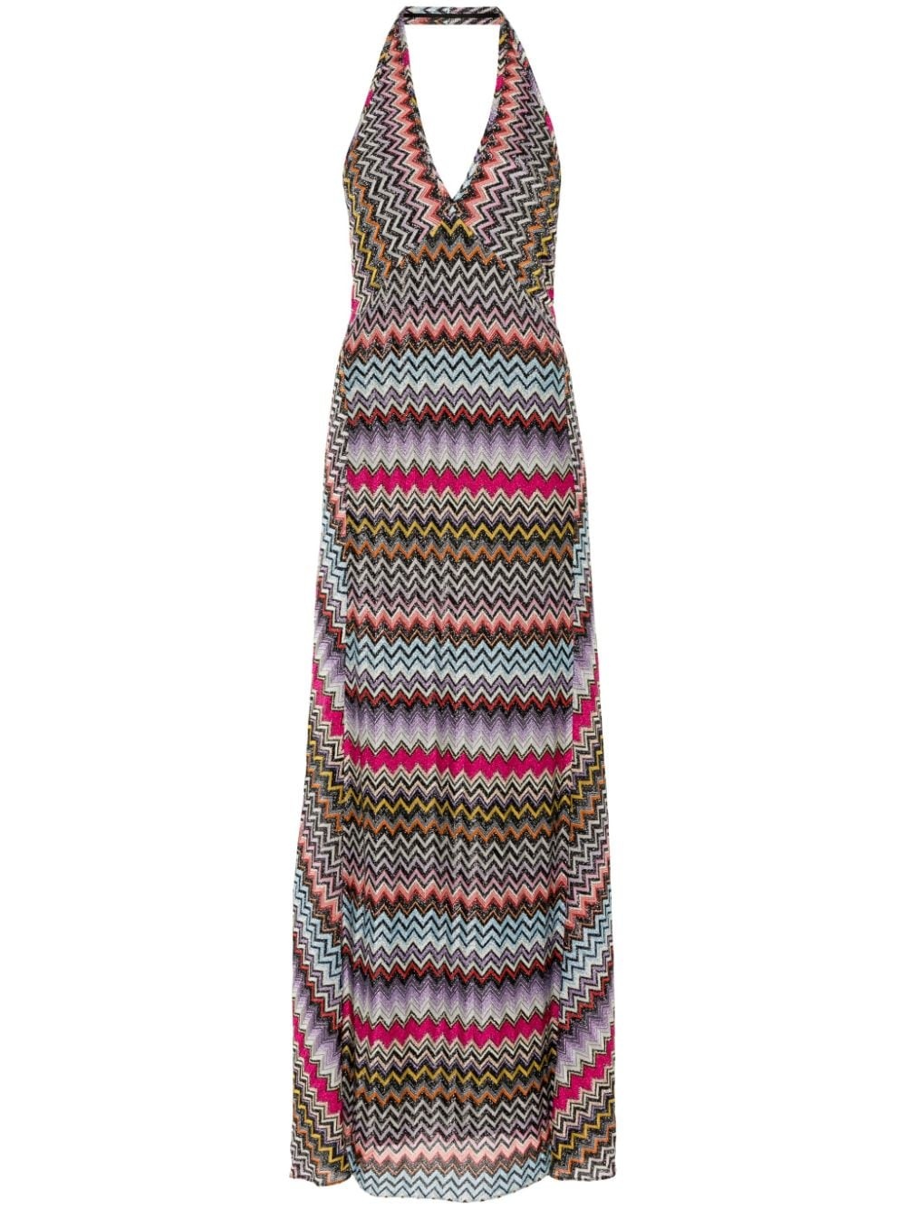 Zigzag pattern long dress - 1