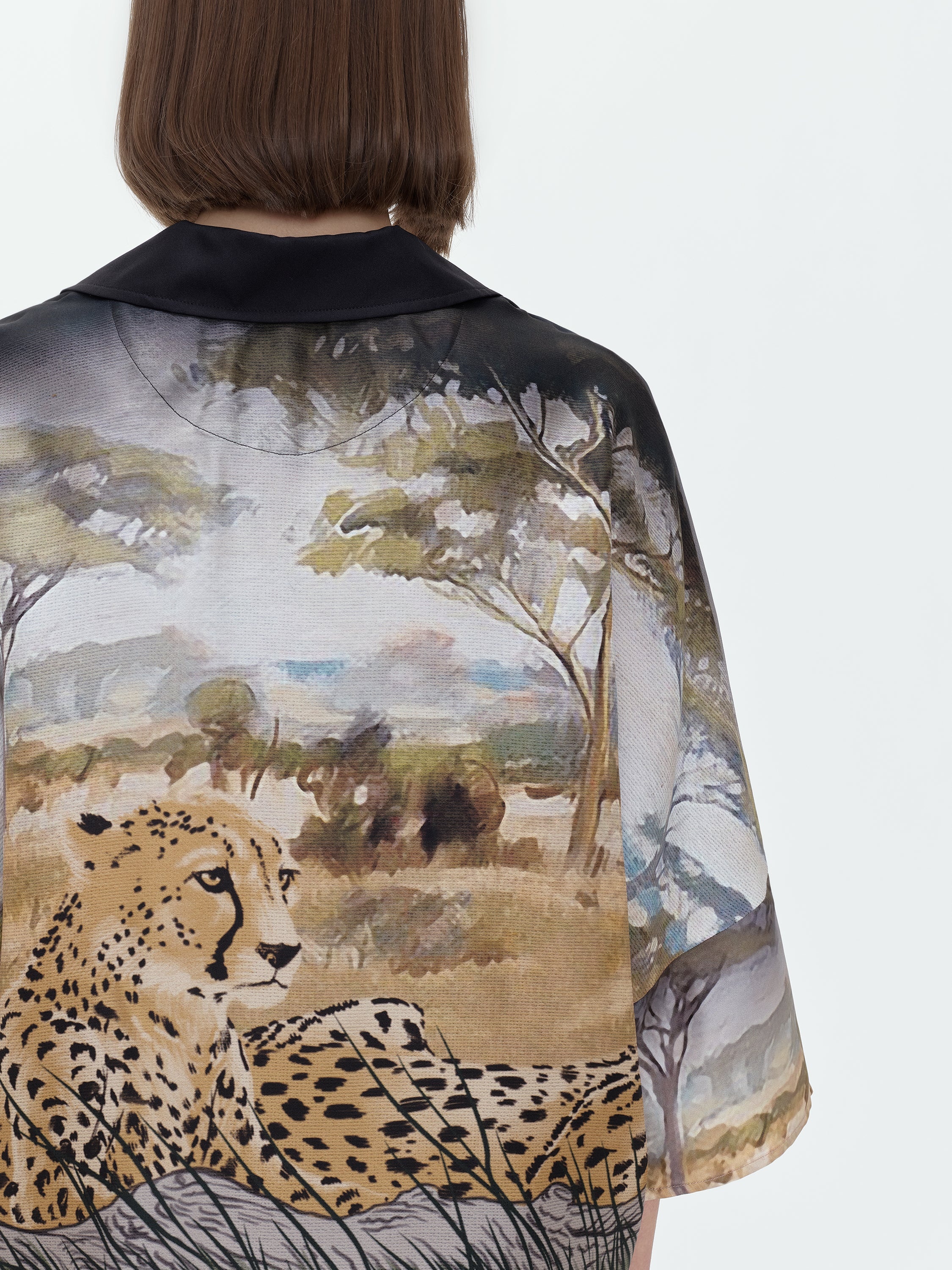 CHEETAH S/S SILK SHIRT - 6