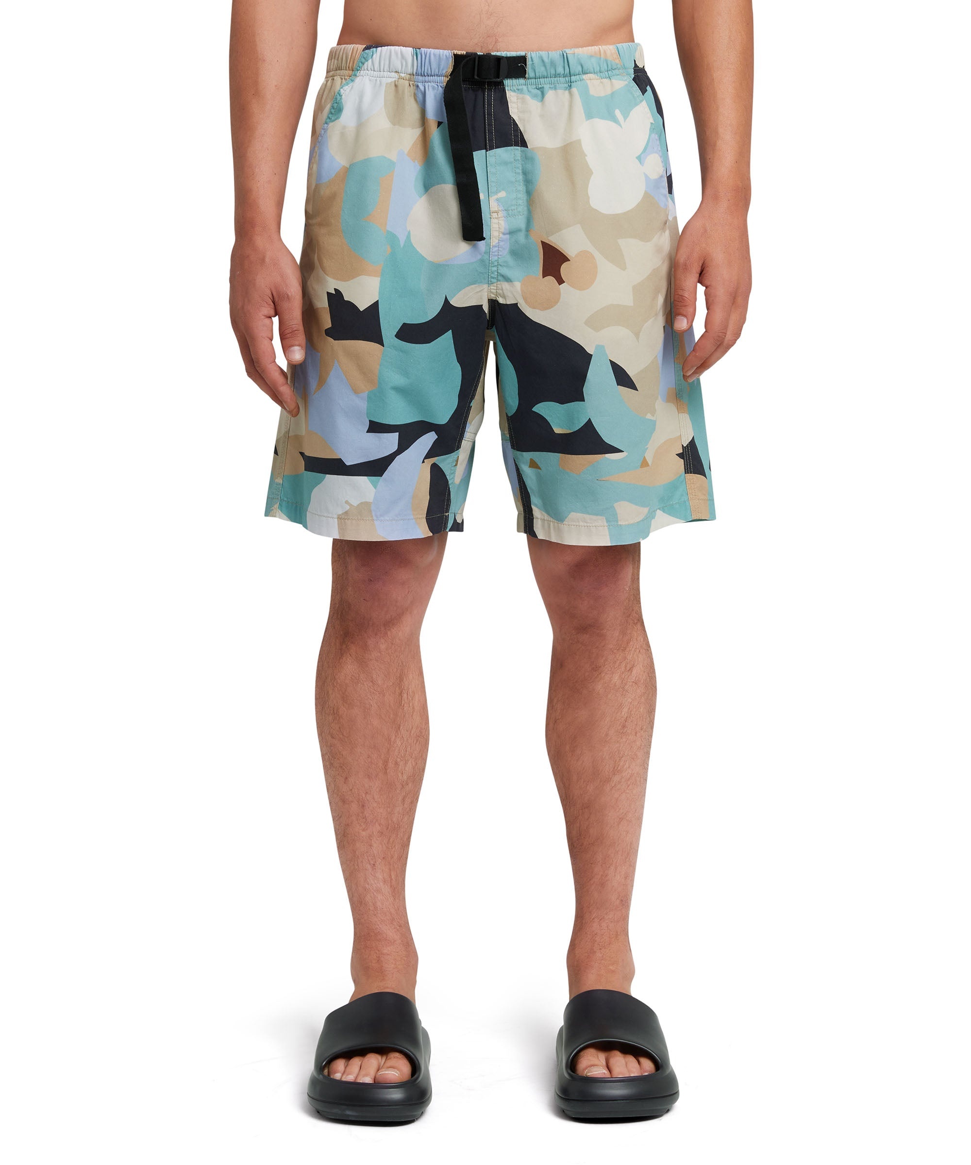 Poplin cotton shorts with "Geo Camo" print - 2