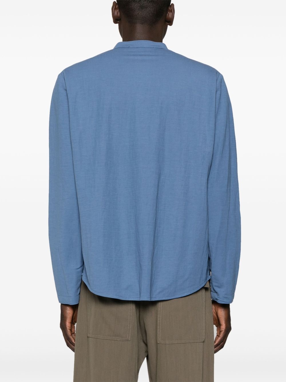 band-collar polo shirt - 4