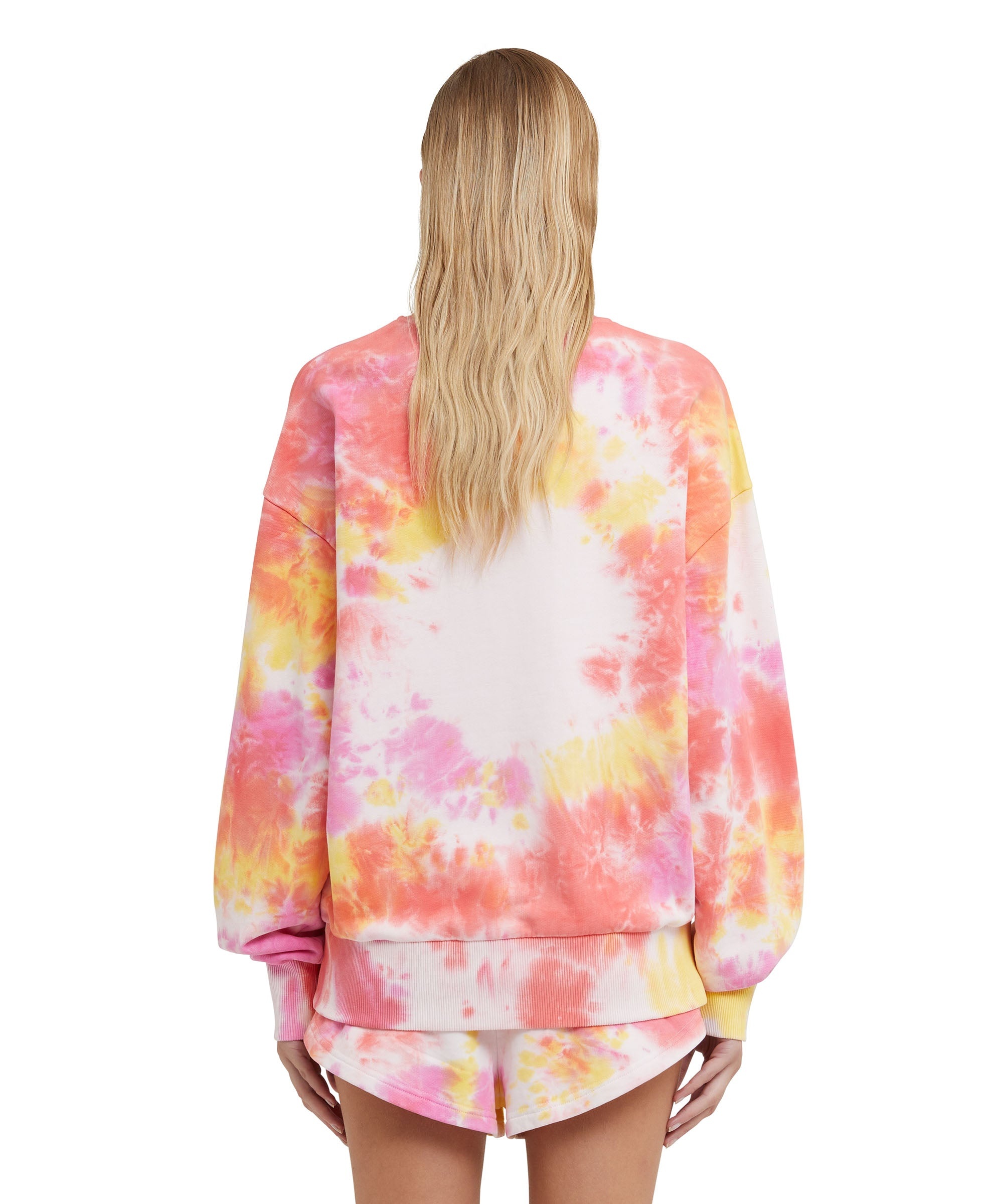 Tie-dye crewneck sweatshirt with brushstroke logo - 3