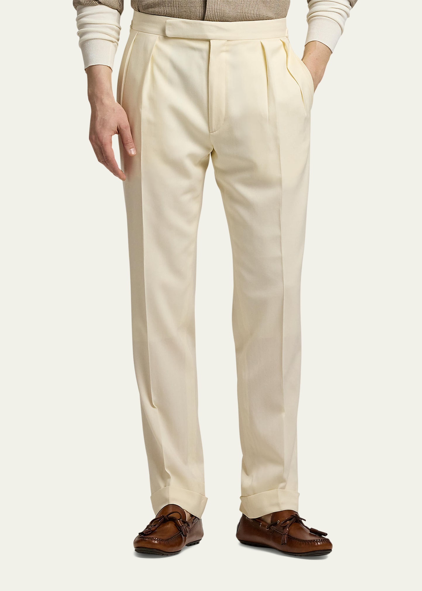 Men's Gregory Wool Double-Pleated Trousers - 4