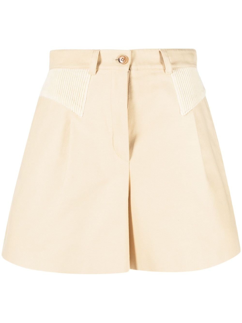 high-waisted cotton shorts - 1
