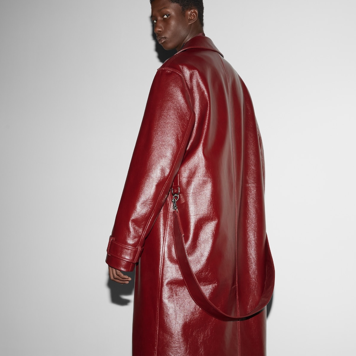 Shiny leather trench coat - 5