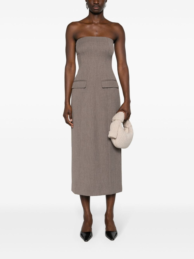 beaufille Callie strapless midi dress outlook
