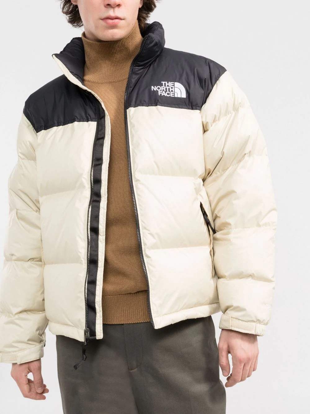 panelled logo puffer jacket - 3