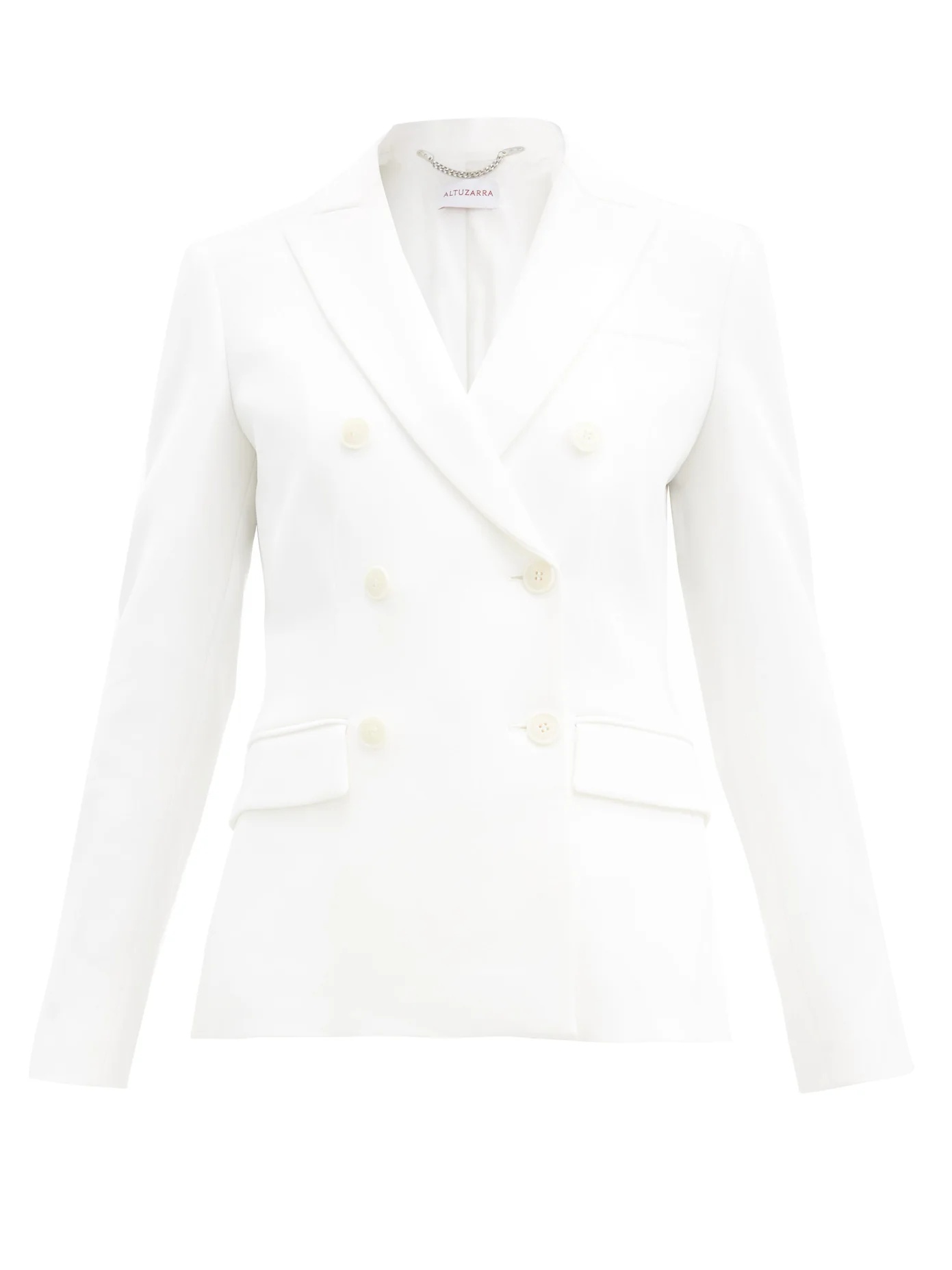 Indiana double-breasted crepe suit jacket - 1