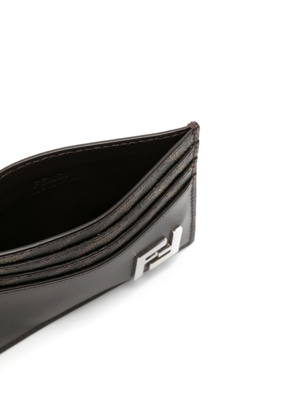 Fendi Men Leather And Ff Canvas Squared Card Holder - 3