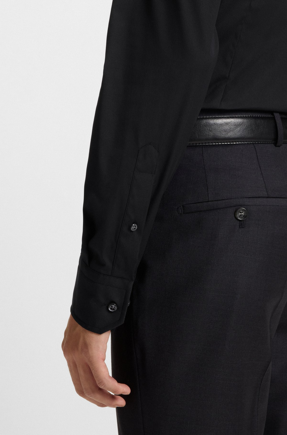 SLIM-FIT SHIRT IN STRETCH COTTON POPLIN - 6