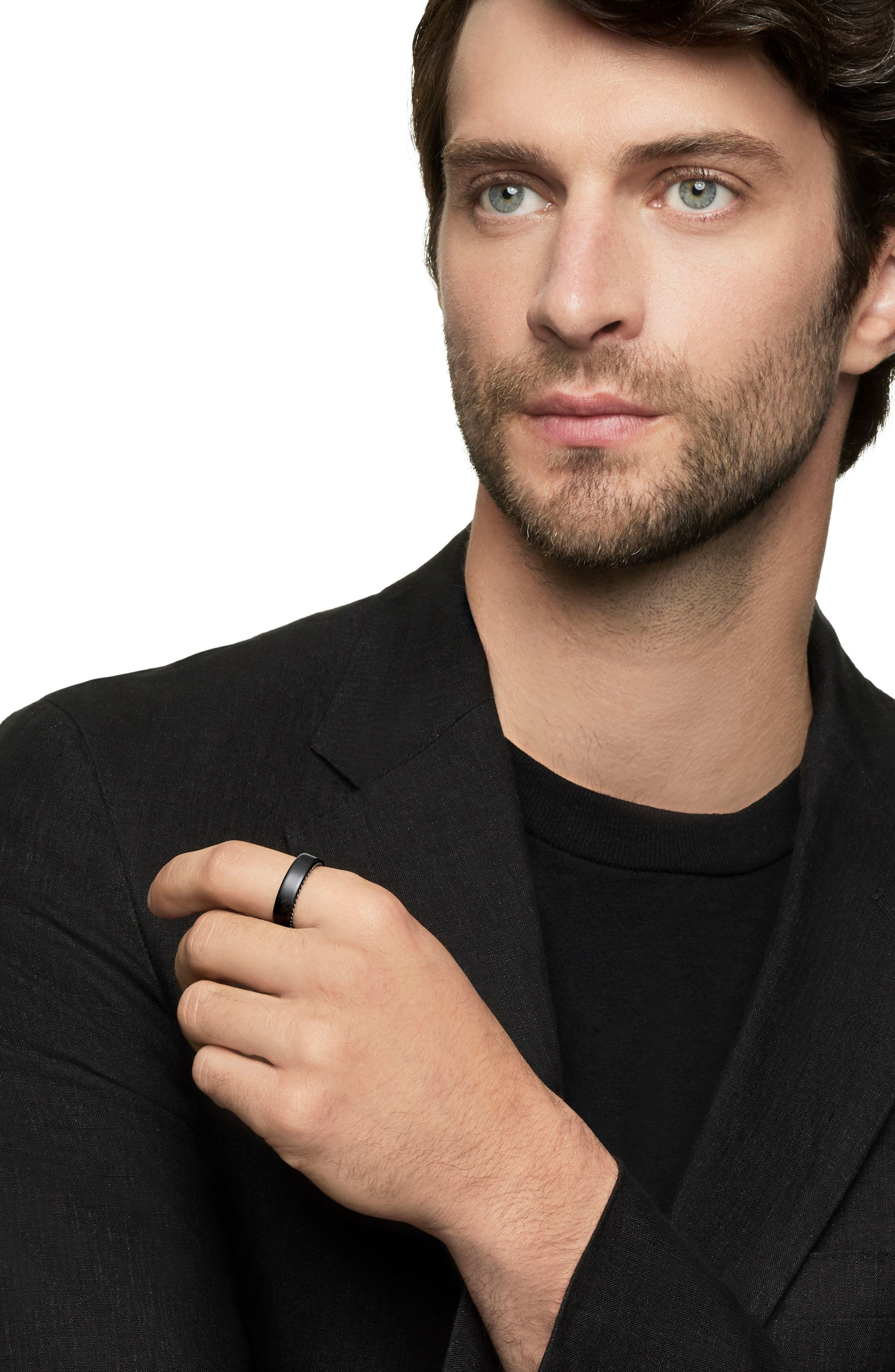 David Yurman 'Streamline' Band Ring in Black Titanium/Silver at Nordstrom - 2