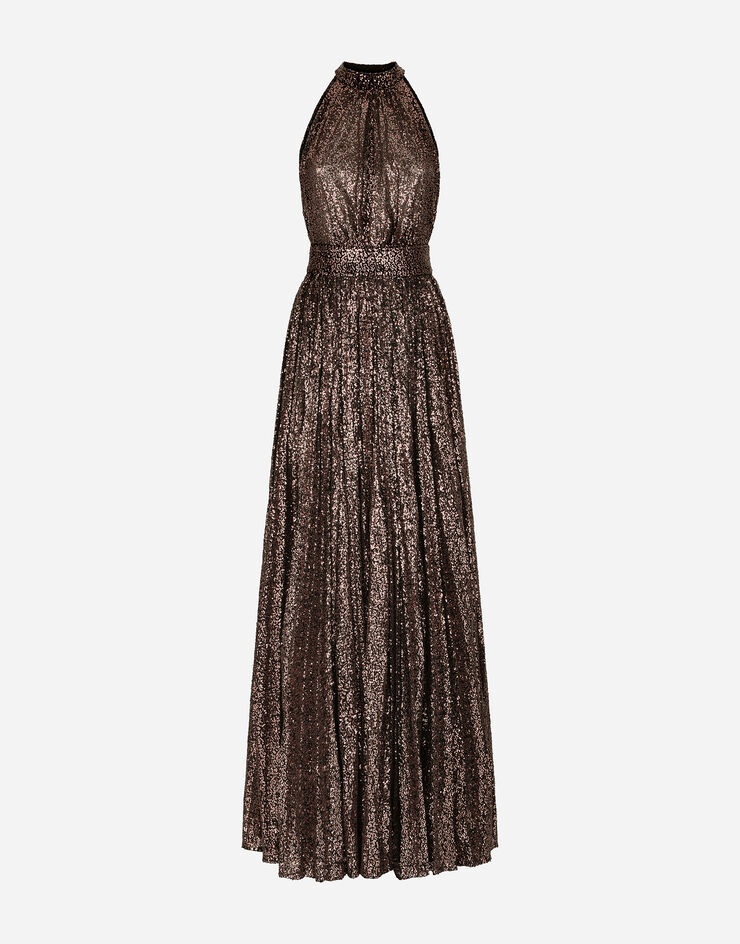 Long sequined halter dress - 3