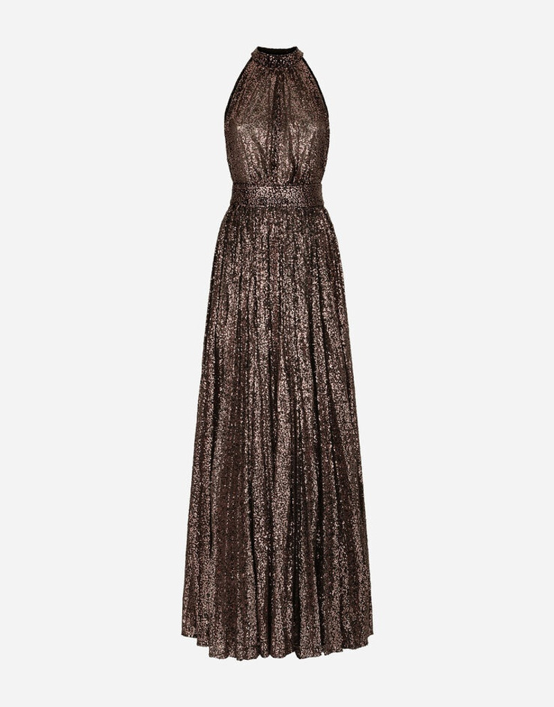 Long sequined halter dress 3