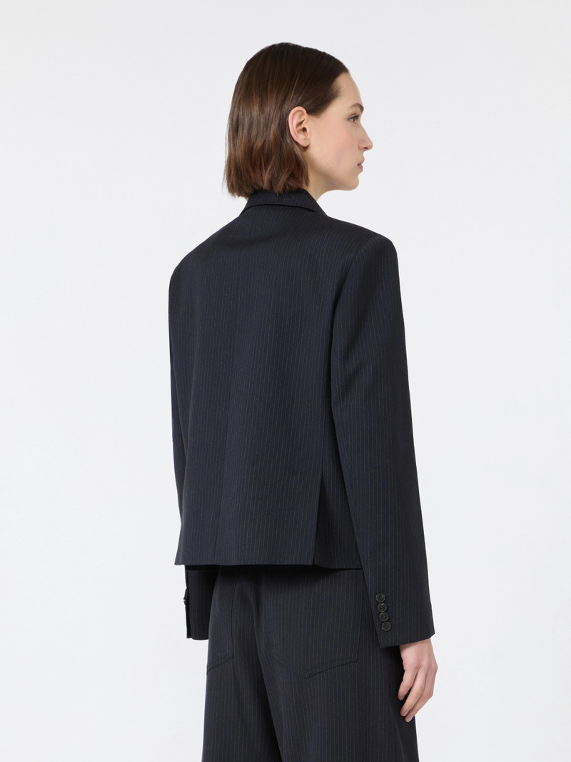 CANAPA Wool and cotton gabardine blazer - NAVY 4