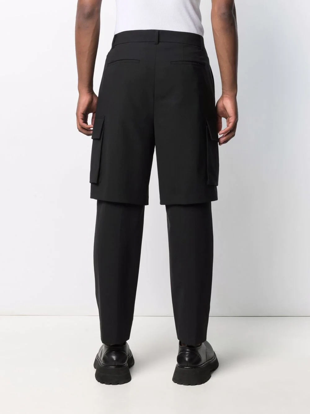 layered straight-leg trousers - 5