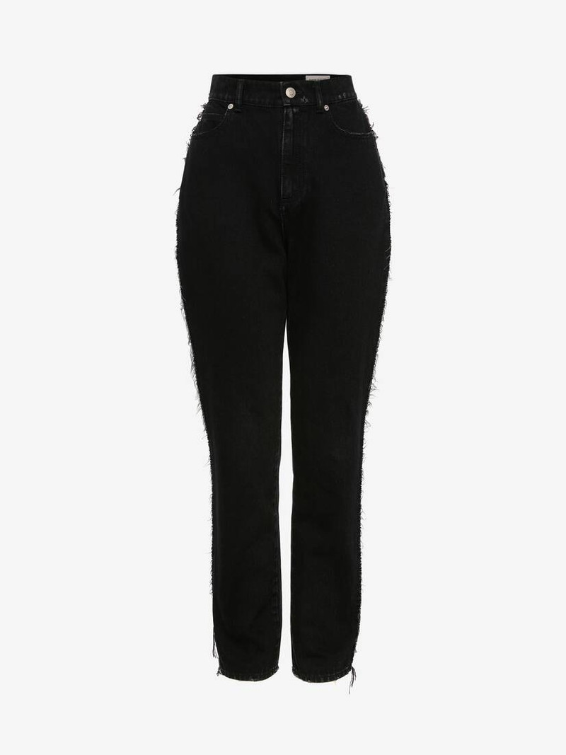 Women's Boyfriend Denim Jeans in Black - 1