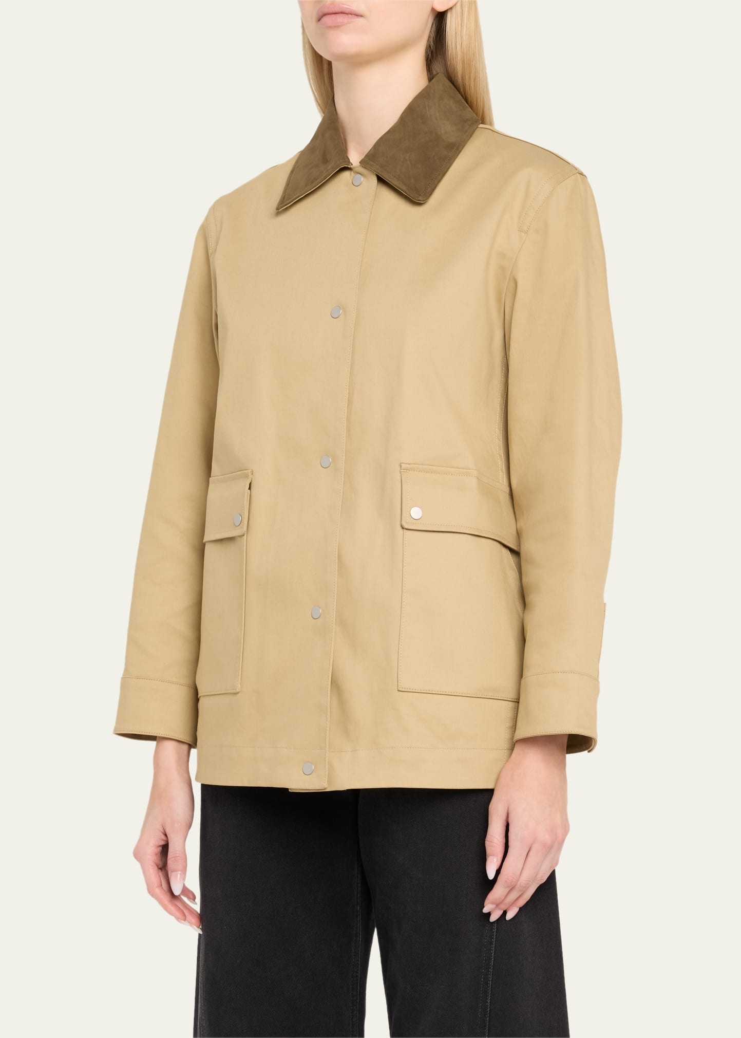 Suede Collar Utility Jacket - 4