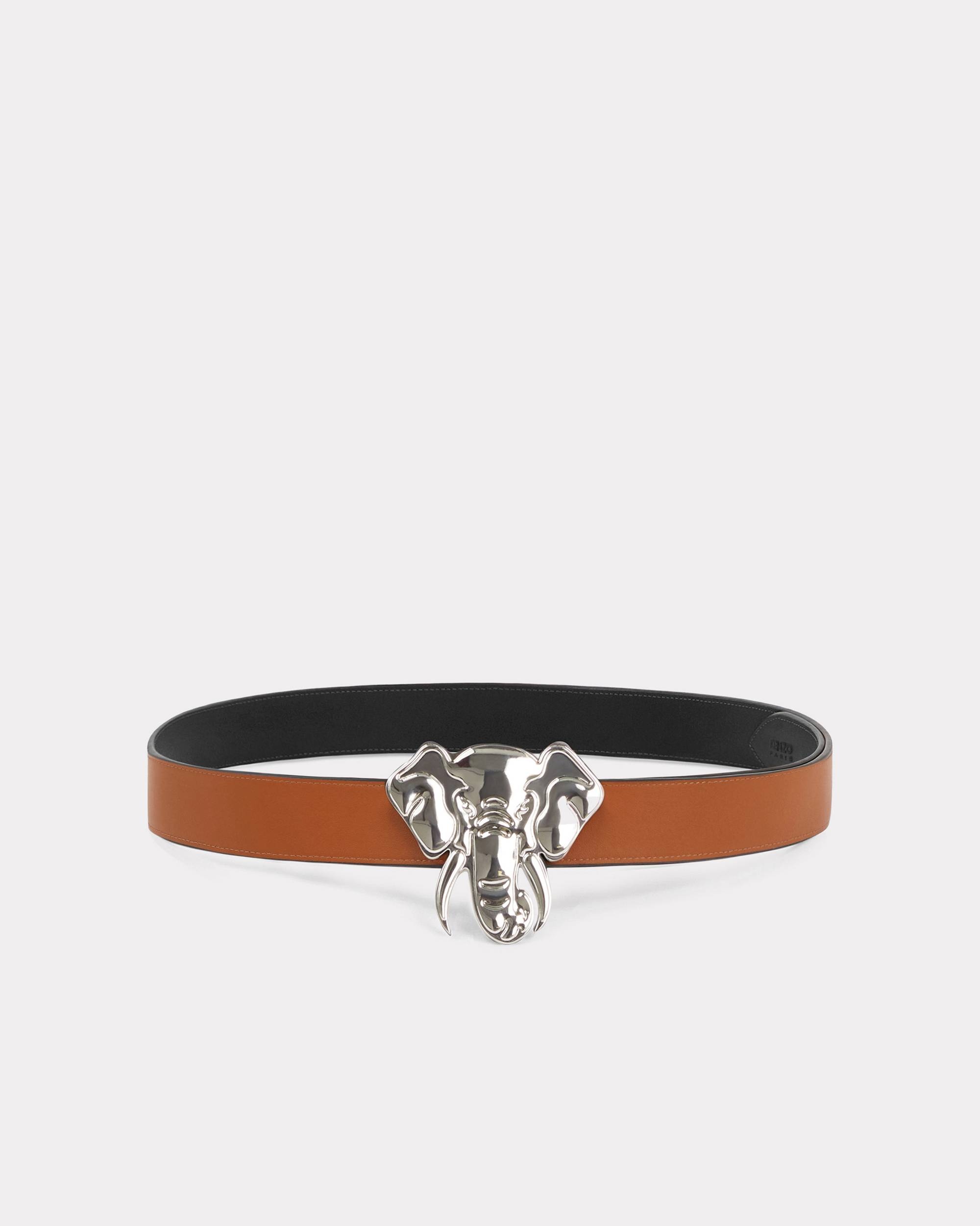 Wide reversible 'KENZO Elephant' leather belt - 2