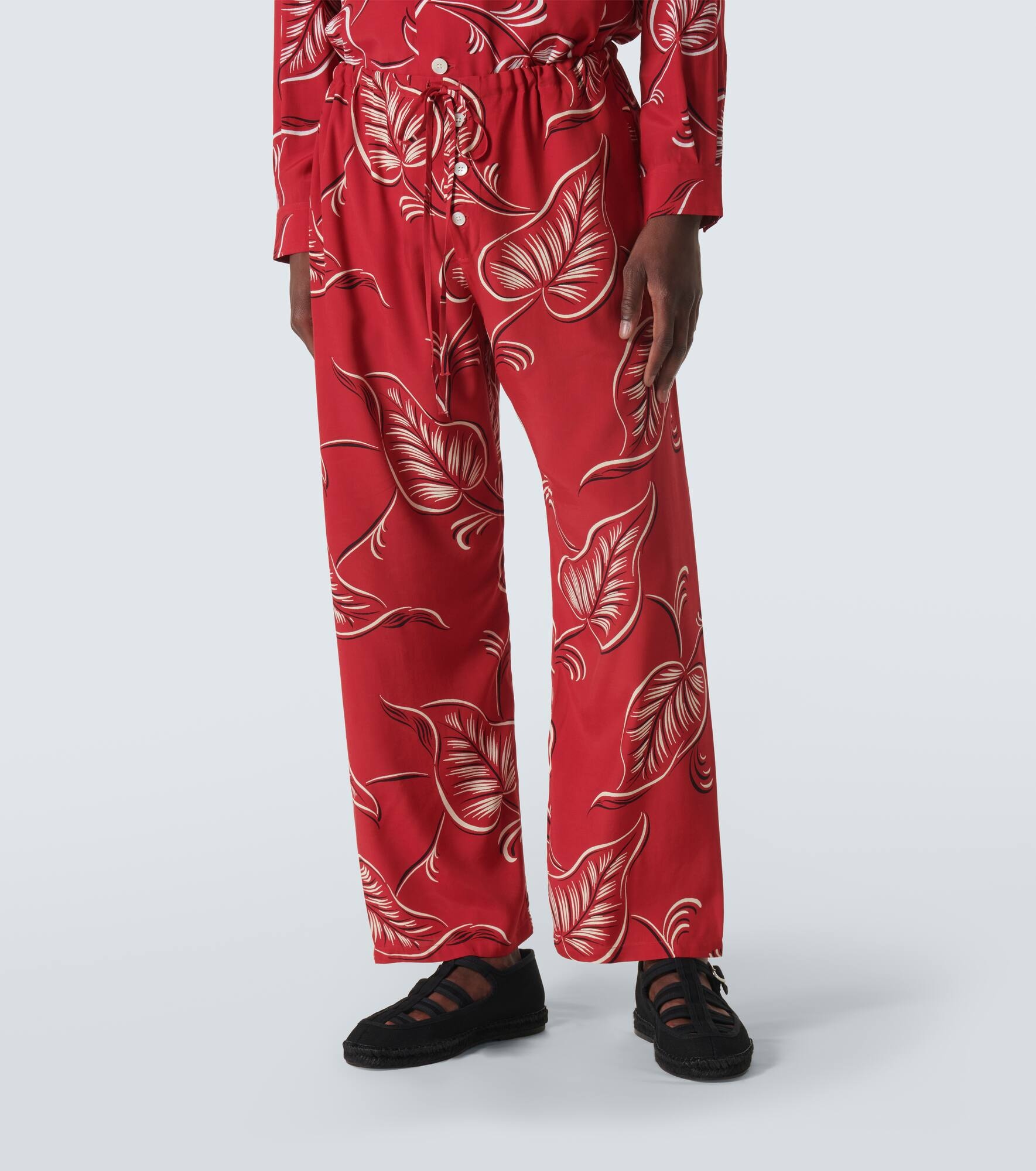 Creeping Begonia printed pajama pants - 3