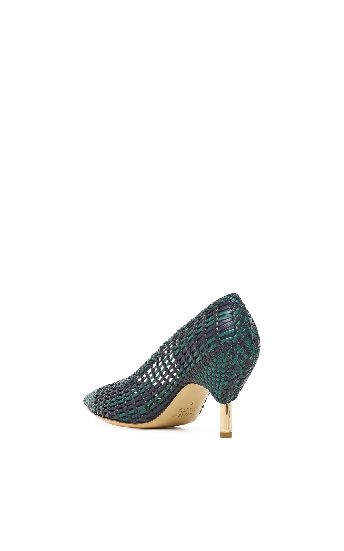Andres Braided Pump in Navy Multi Leather - 3