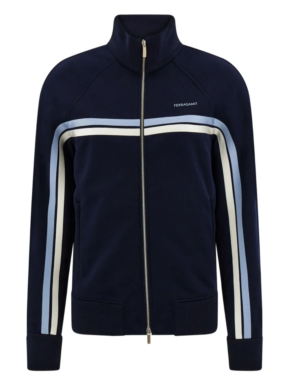 stripe zip sports jacket - 1