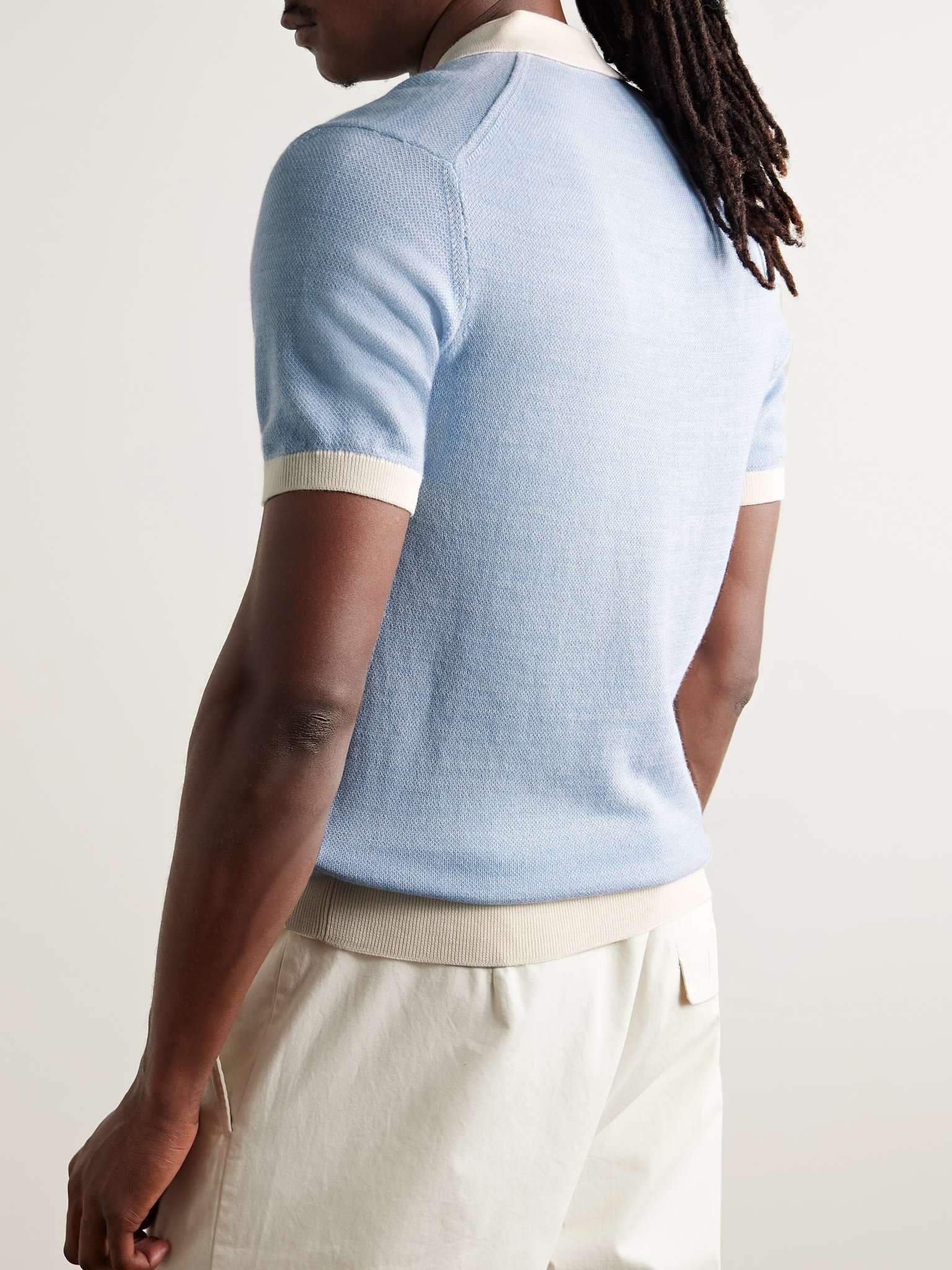 Horton Slim-Fit Wool and Cotton-Blend Polo Shirt - 3