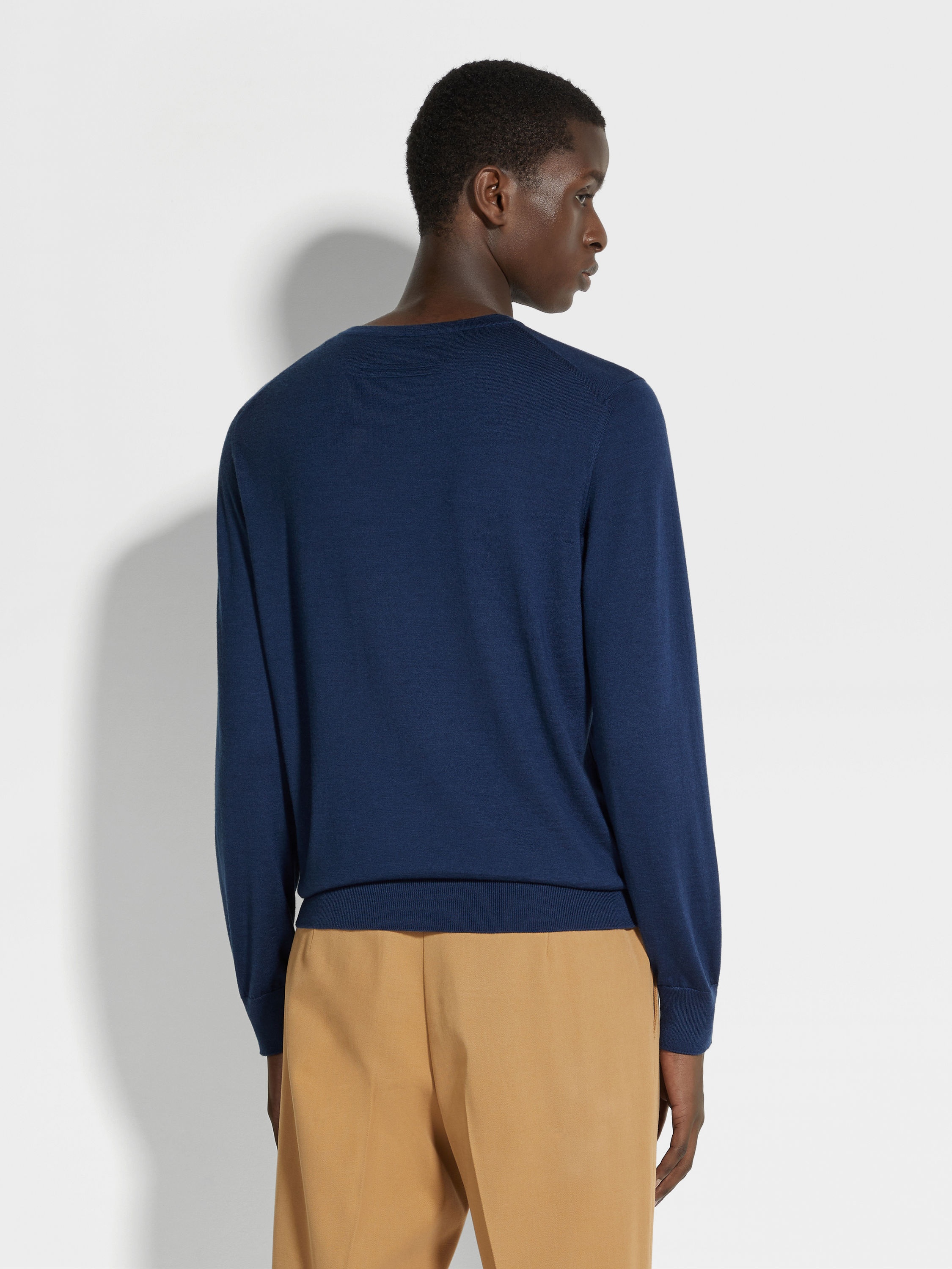 UTILITY BLUE MÉLANGE CASHSETA CREWNECK - 5